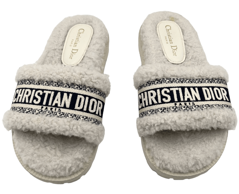 Christian dior sales fur slippers